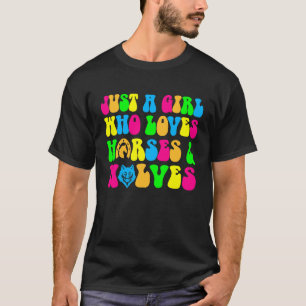 T-shirt Fille aime les chevaux loups sauvages cavalière éq