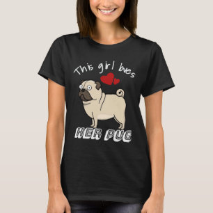 T-shirt Fille aime Pug Premium Scoop 827