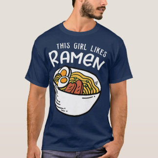T-shirt Fille aime Ramen amusant dire nouilles japonaises