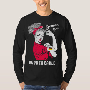 T-shirt Fille allemande indestructible forte drapeau de fi