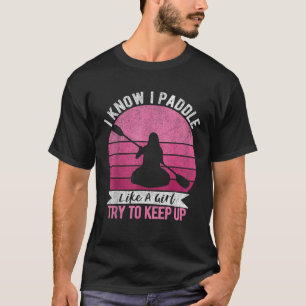 T-shirt Fille Amusante Kayak Retro Kayaking Paddle Pour Fe