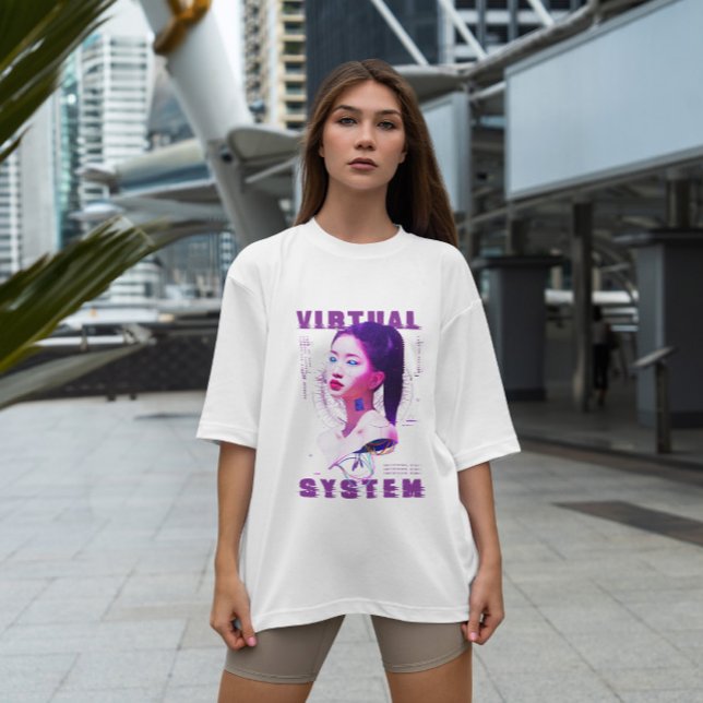 T-shirt Fille Android virtuelle (Créateur téléchargé)