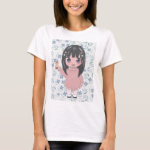 fille anime avec des fleurs