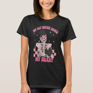 T-shirt fille au chat heureux anti Saint-Valentin