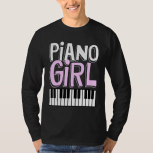 T-shirt Fille au piano Pianiste Musique Claviériste Music