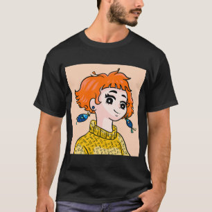 T-shirt Fille aux Boucles d'Oreilles de Poisson