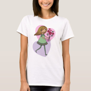 T-shirt Fille aux fleurs