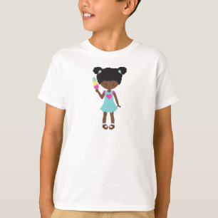 T-shirt Fille Avec Crème De Glace, Fille Africaine América