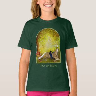 T-shirt Fille avec des fleurs de cheval Fantaisie Art Pers