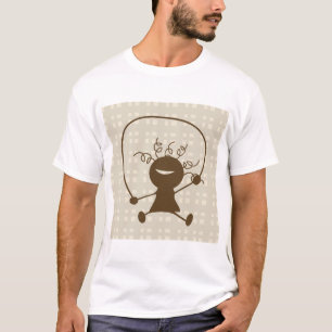 T-Shirt Fille Avec Une Corde De Sauts