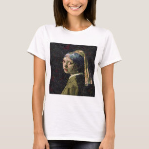 T-shirt Fille Avec Une Fraise Élevant Beau Art Spoof