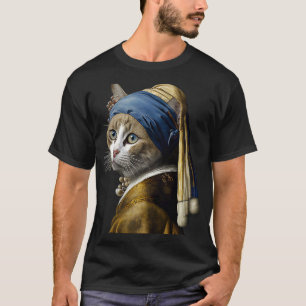 T-shirt Fille avec une perle à oreille Chat 2