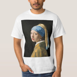 T-shirt Fille avec une perle à oreille par Johannes Vermee