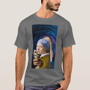T-shirt Fille Avec Une Perle Élevant