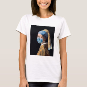 T-shirt Fille avec une perle oreille avec masque