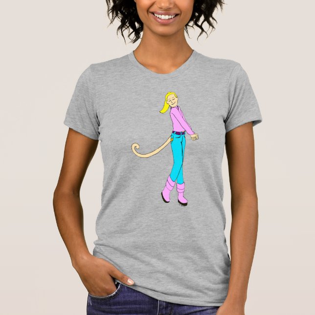 T-shirt fille avec une queue (Devant)