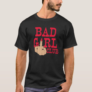 T-shirt Fille Bad Club Funny Moyen Doigt Coeur Tatouage Wo