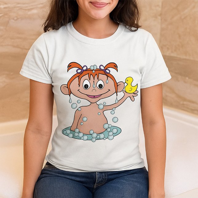 T-shirt Fille Bath Time Amusant avec canard en caoutchouc  (Créateur téléchargé)
