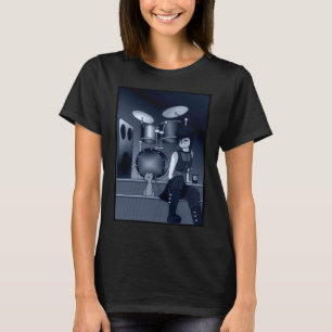 T-shirt Fille batteur et chat