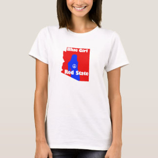 T-shirt Fille bleue dans un état rouge - Arizona