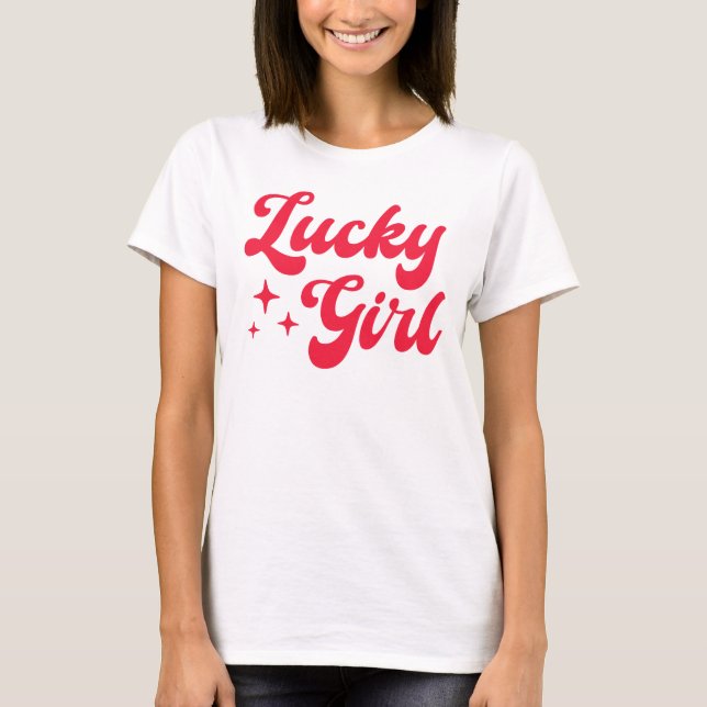 T-shirt Fille chanceuse (Devant)