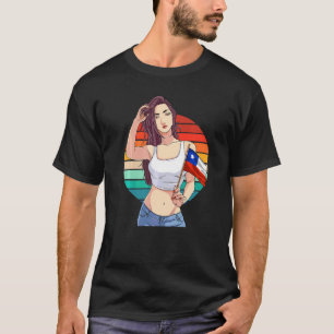 T-shirt Fille Chilienne Fierté Latino Drapeau Chili Fière 