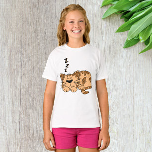 T-shirt fille couchage chat