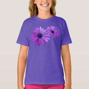 T-shirt Fille Daisy Chemise à Fleur pourpre Bio