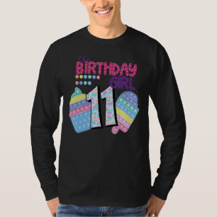 T-shirt Fille d'anniversaire 11 ans Jouet Fidget Poppin'
