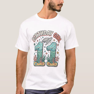 T-shirt Fille d'anniversaire 11 Tortue de mer Conception d