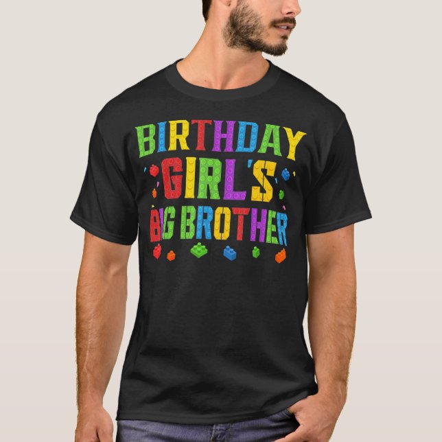 T-shirt Fille d'anniversaire Big Brother Blocks Master Bri (Devant)