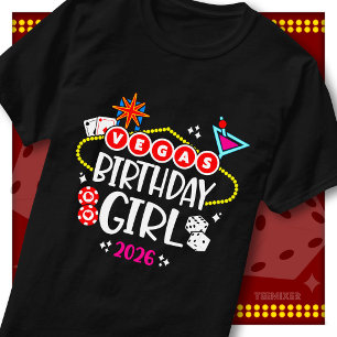 T-shirt Fille d'anniversaire de Las Vegas 2026 Équipe de f