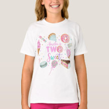 T-shirt fille d'anniversaire deux dessert doux
