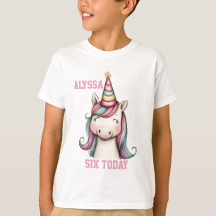 T-shirt fille d'anniversaire personnalisé Unicorn