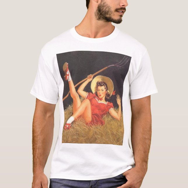 T-shirt Fille dans le foin (Devant)