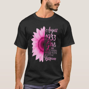T-shirt Fille d'août 1933 89 ans à être du soleil mixte