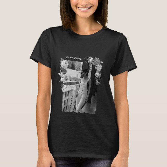 T-shirt Fille d'art de la MODE Belle blanche et noire #3 (Devant)