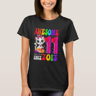 T-shirt Fille de 11 ans Fête d'anniversaire Chat mignon 11