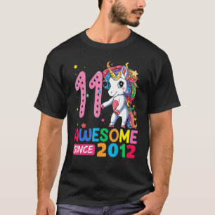 T-shirt Fille de 11 ans Licorne Flossing pour son 11ème an