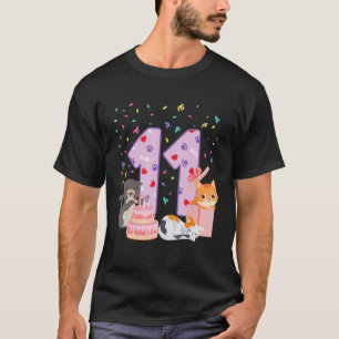T-shirt Fille de 11 ans tenue de chat mignonne 11 ans bd