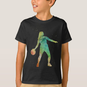 T-shirt Fille De Basketball Jouant