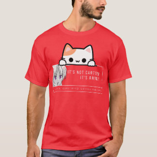 T-shirt Fille de chat anime kawaii