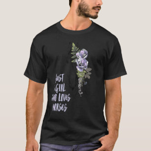 T-shirt Fille de cheval Fleurs Cavalier Jockey Éleveur Équ