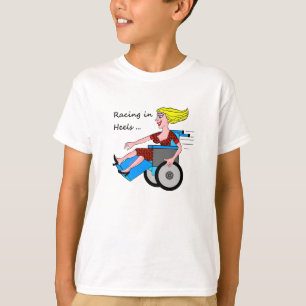 T-shirt Fille de fauteuil roulant dans des talons