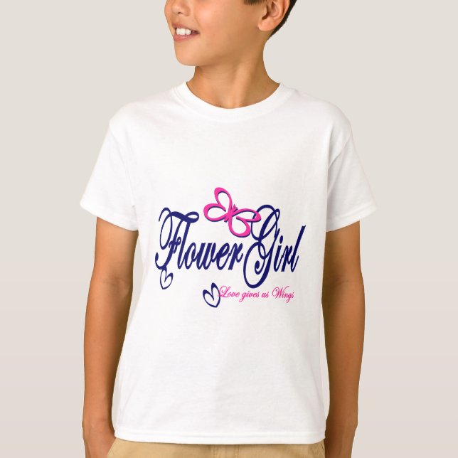 T-shirt Fille de fleurs /Papillon (Devant)