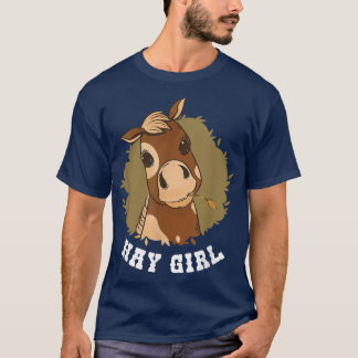 T-shirt Fille de foin Farmer Femme Cheval mignon Pony Mang