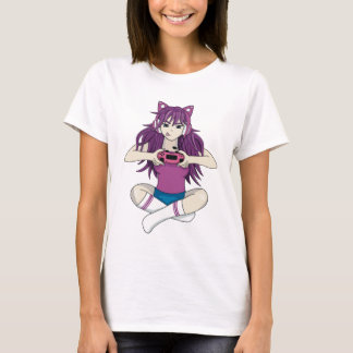 T-shirt fille de gamer Anime