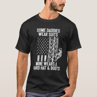 T-shirt Fille de grimpeur de tour Fils Drapeau américain P