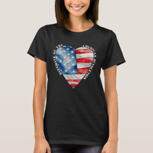 T-shirt Fille de la Révolution américaine USA cœur arts