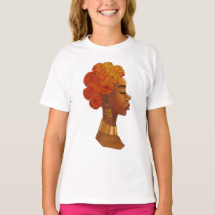 T-shirt Fille de la royauté africaine aux fleurs dans les